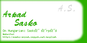 arpad sasko business card